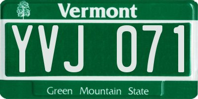 VT license plate YVJ071