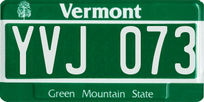 VT license plate YVJ073