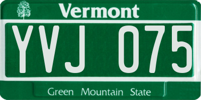 VT license plate YVJ075