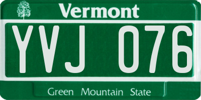 VT license plate YVJ076