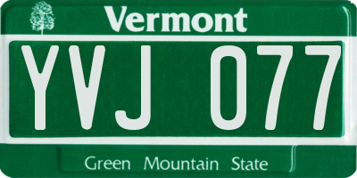 VT license plate YVJ077