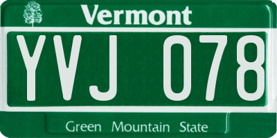 VT license plate YVJ078