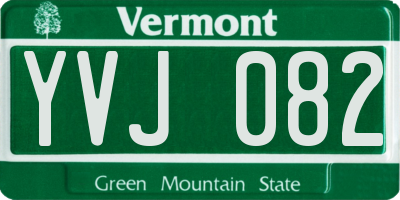 VT license plate YVJ082