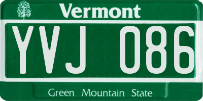 VT license plate YVJ086