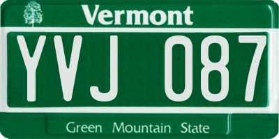 VT license plate YVJ087