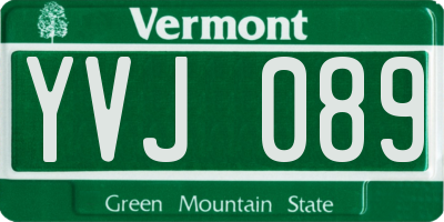 VT license plate YVJ089