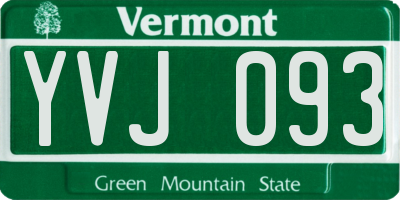VT license plate YVJ093