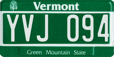 VT license plate YVJ094