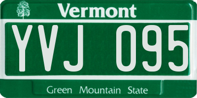 VT license plate YVJ095