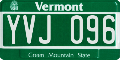 VT license plate YVJ096