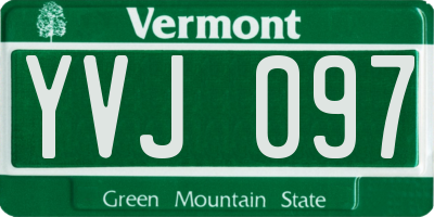 VT license plate YVJ097