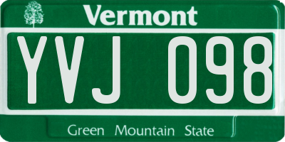 VT license plate YVJ098