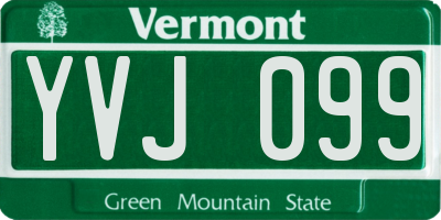VT license plate YVJ099