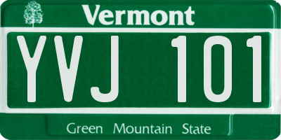 VT license plate YVJ101