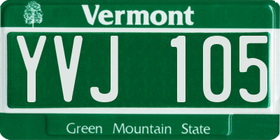 VT license plate YVJ105