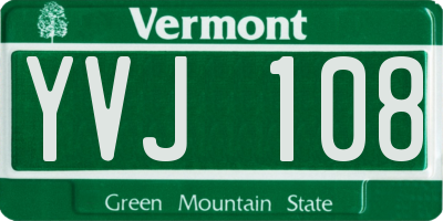 VT license plate YVJ108