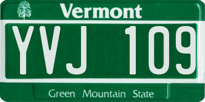 VT license plate YVJ109