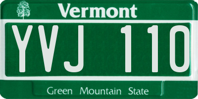 VT license plate YVJ110