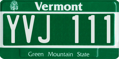 VT license plate YVJ111