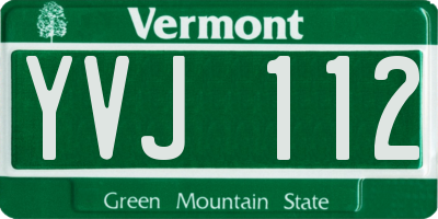 VT license plate YVJ112