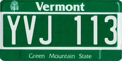 VT license plate YVJ113