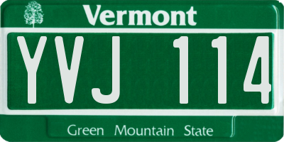 VT license plate YVJ114