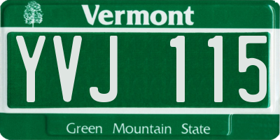 VT license plate YVJ115