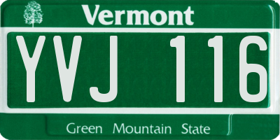 VT license plate YVJ116