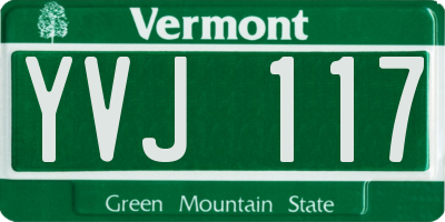 VT license plate YVJ117