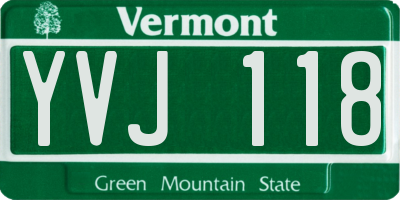 VT license plate YVJ118