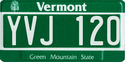 VT license plate YVJ120