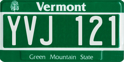 VT license plate YVJ121