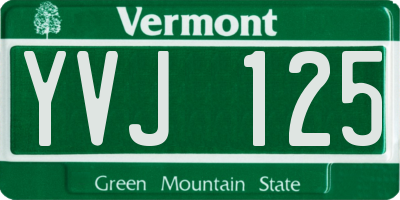 VT license plate YVJ125