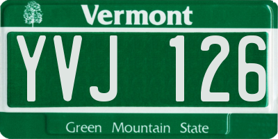 VT license plate YVJ126