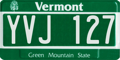 VT license plate YVJ127