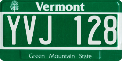 VT license plate YVJ128