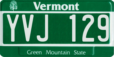 VT license plate YVJ129