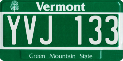 VT license plate YVJ133