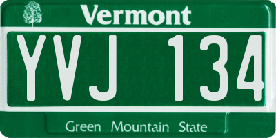 VT license plate YVJ134