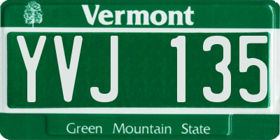 VT license plate YVJ135