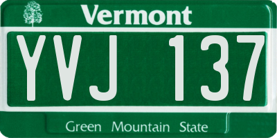 VT license plate YVJ137