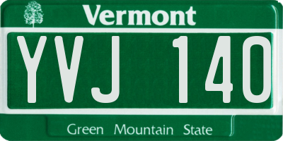 VT license plate YVJ140