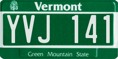 VT license plate YVJ141