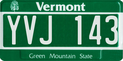 VT license plate YVJ143