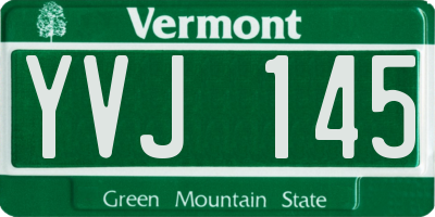 VT license plate YVJ145