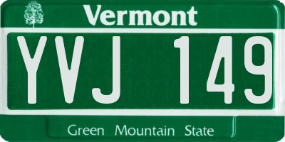 VT license plate YVJ149