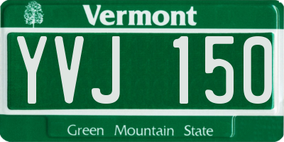 VT license plate YVJ150