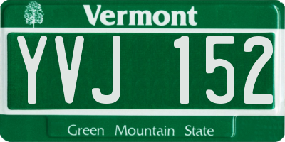 VT license plate YVJ152