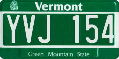 VT license plate YVJ154