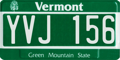 VT license plate YVJ156